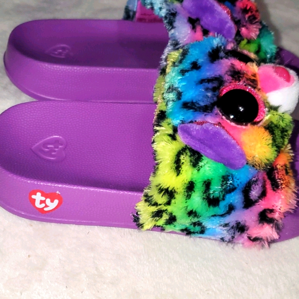 Like New! TY Rainbow Leopard Slides, Size 11-13 - Picture 4 of 6